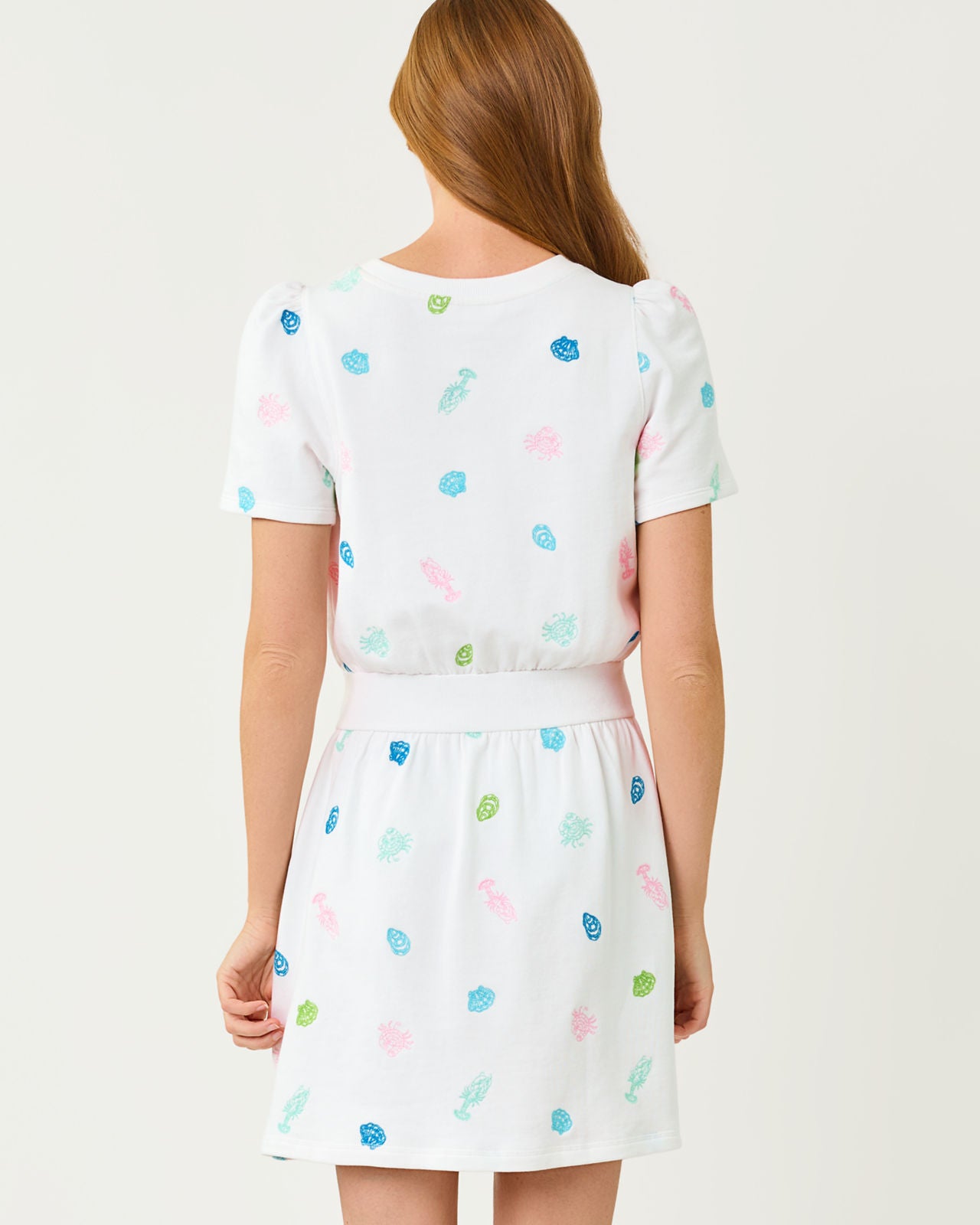 Fenn Dress In Beach Treasure Embroidery