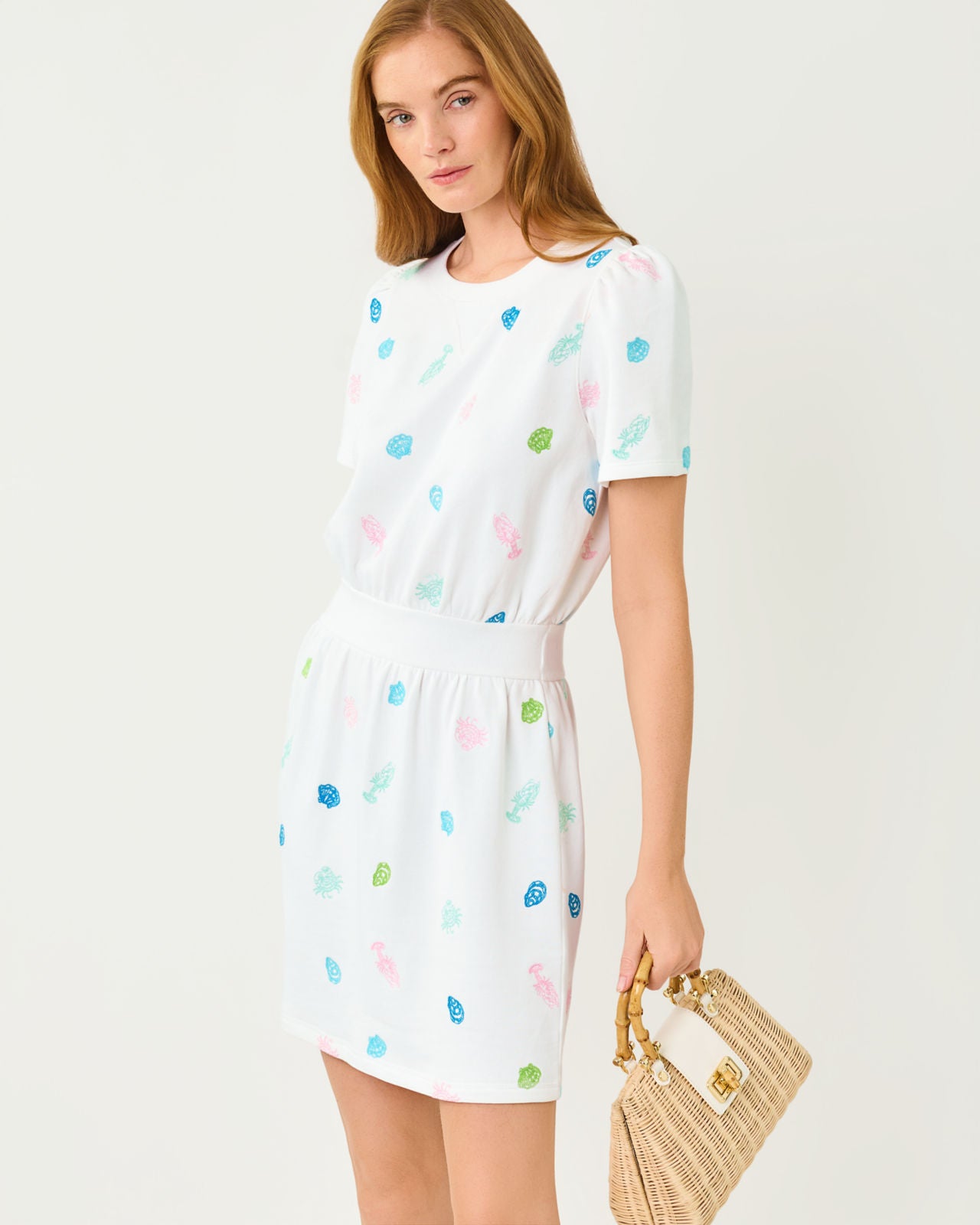 Fenn Dress In Beach Treasure Embroidery