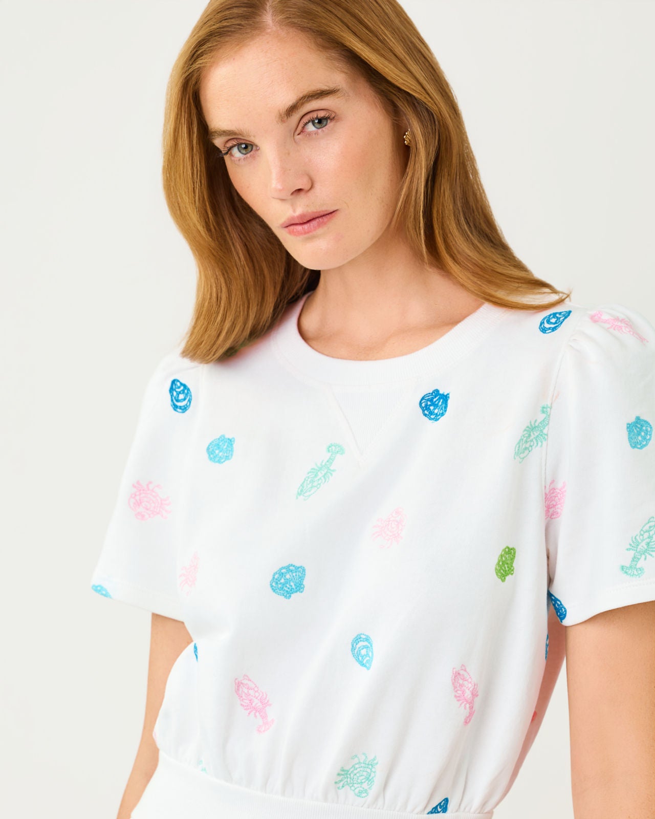 Fenn Dress In Beach Treasure Embroidery