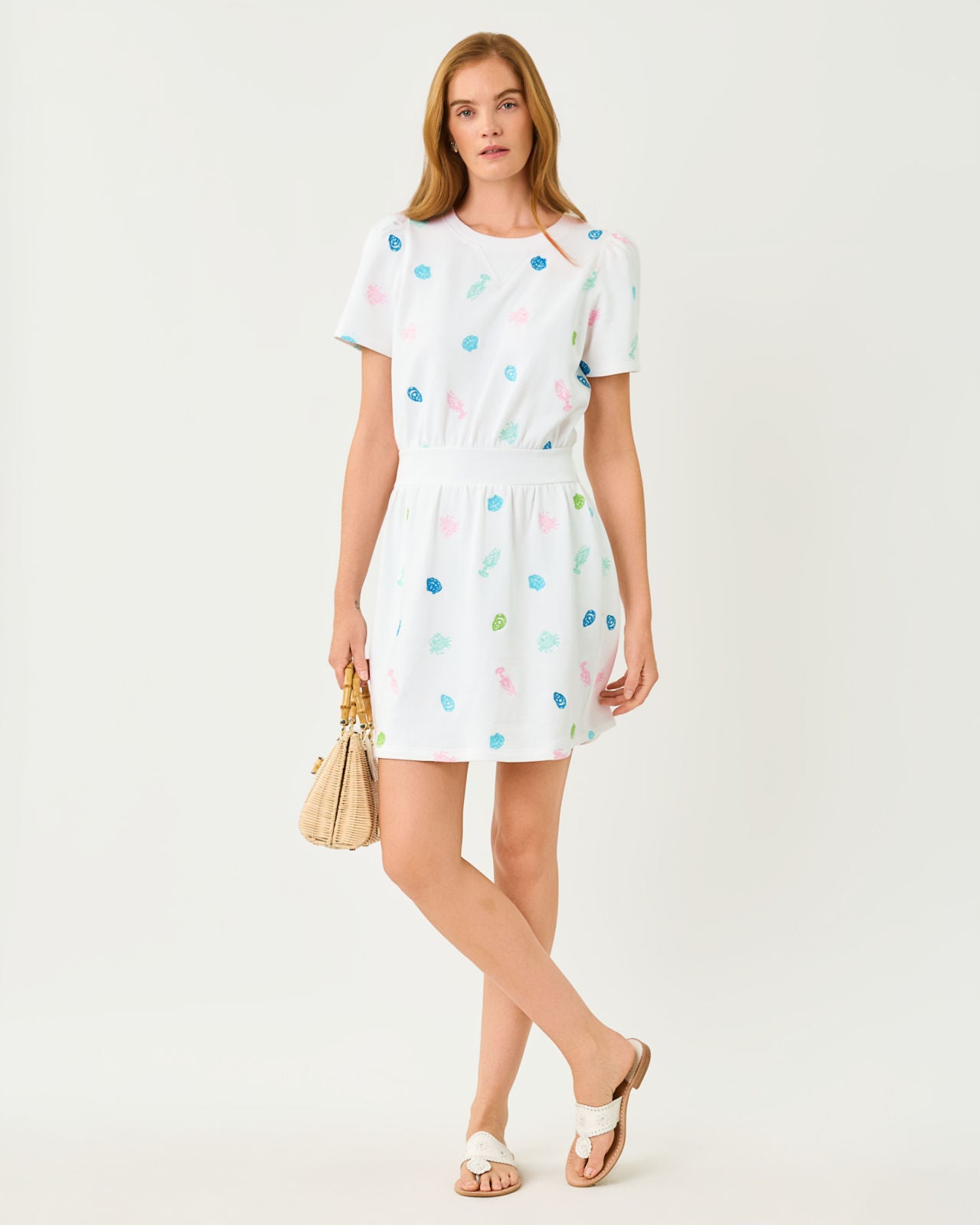 Fenn Dress In Beach Treasure Embroidery