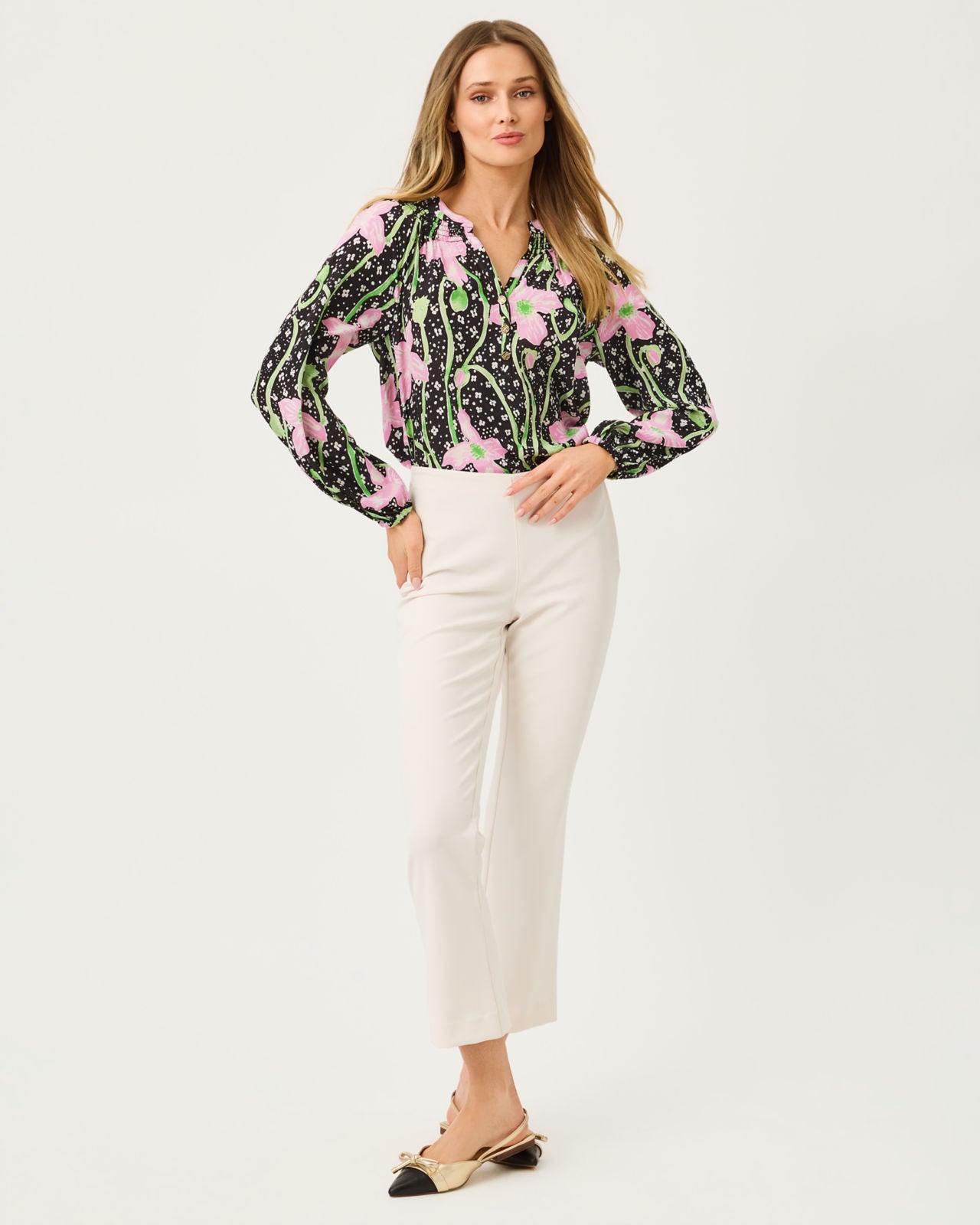 Elsa Top In Blushing Blooms