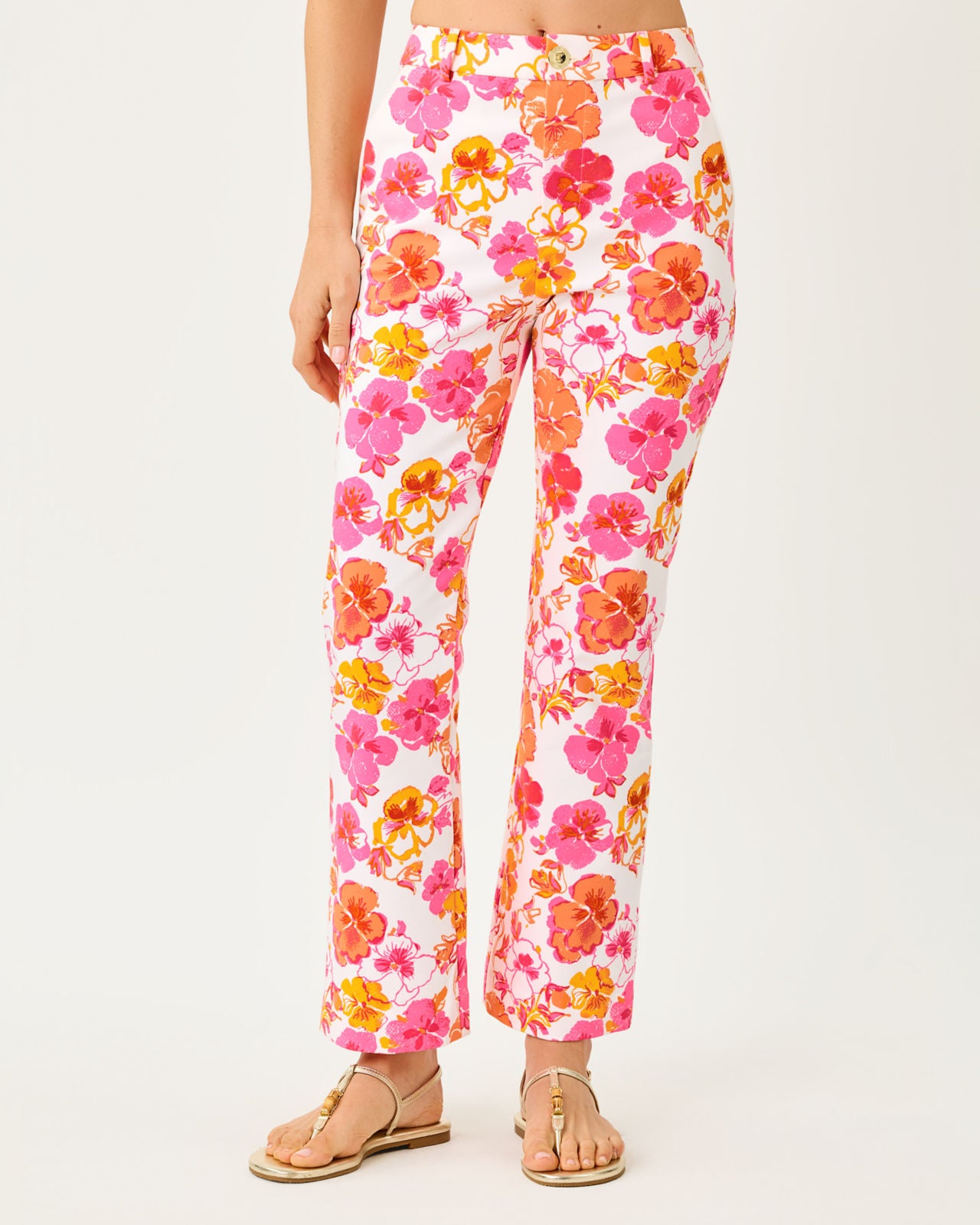 Carwyn Crop Flare Pants In Pansy Fansy