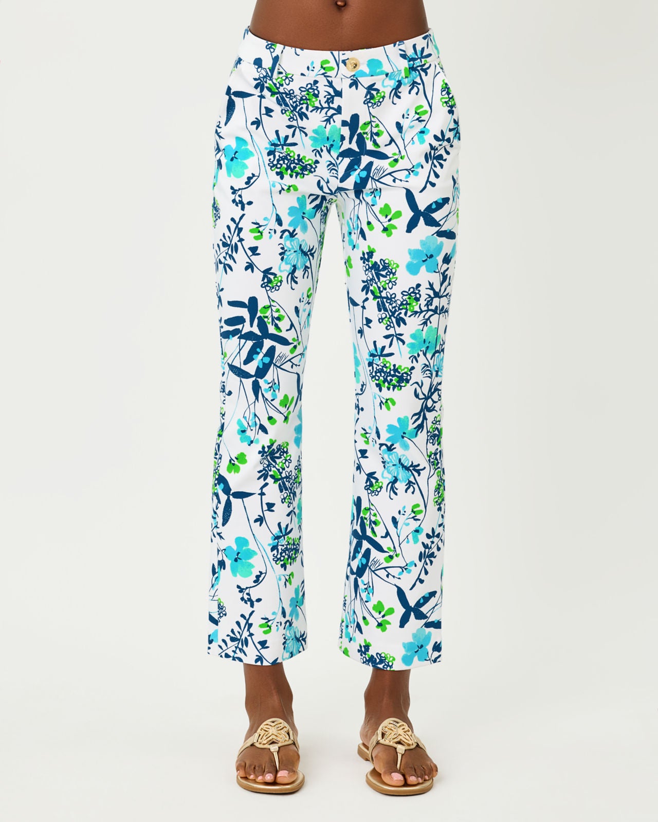 Carwyn Crop Flare Pants In Sea Blooms
