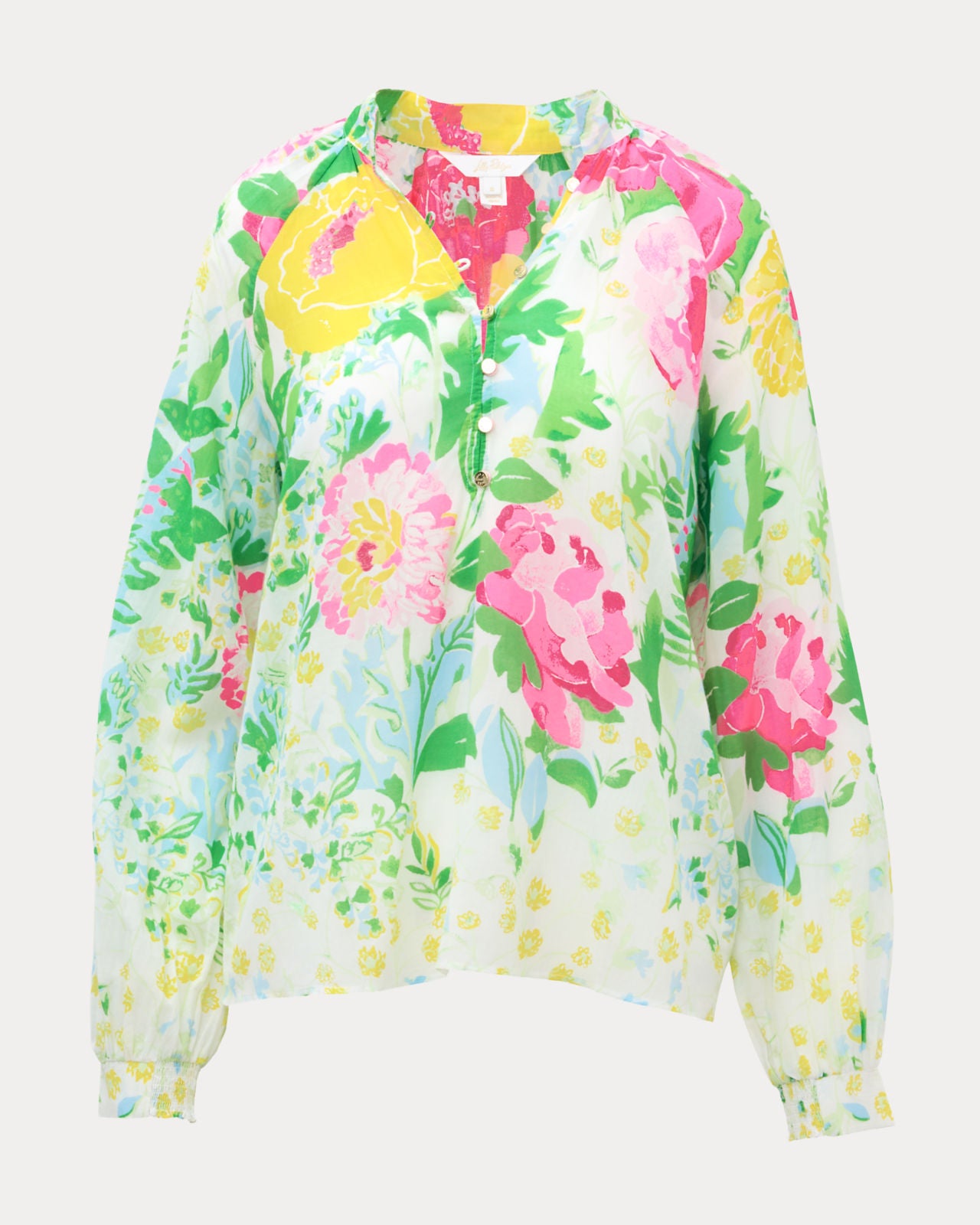 Renisha Long Sleeve Top In Multi Poppy Party
