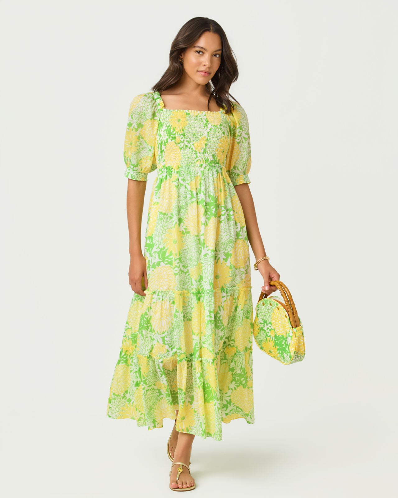 Hadly Short Sleeve Smocked Dress In Mumbo Jumbo