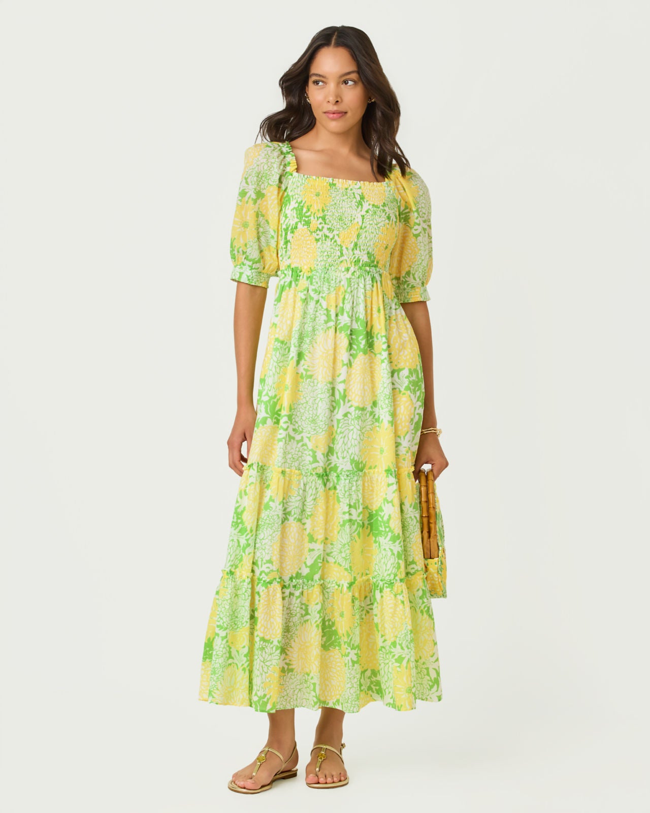 Hadly Short Sleeve Smocked Dress In Mumbo Jumbo