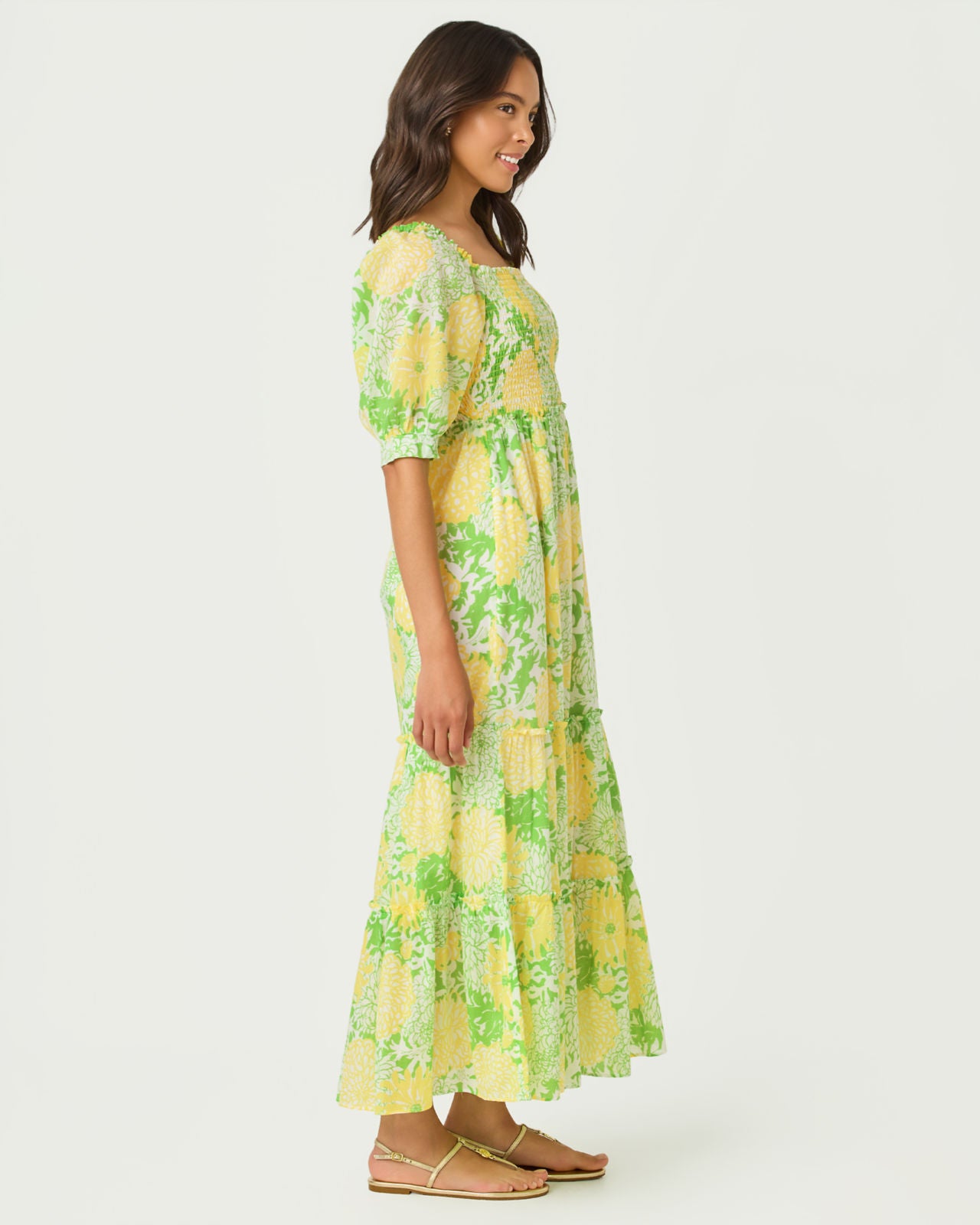 Hadly Short Sleeve Smocked Dress In Mumbo Jumbo