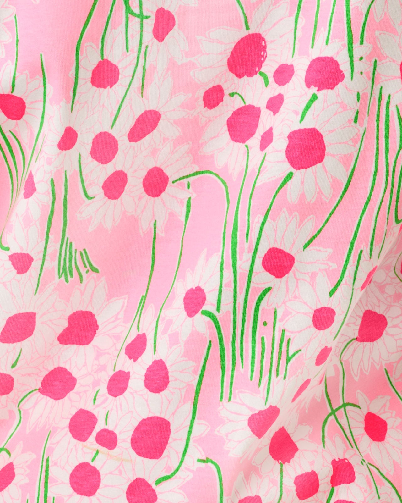 Clairmont 3/4 Sleeved Trimmed Knit Top In Conch Shell Pink Sunny Daisies