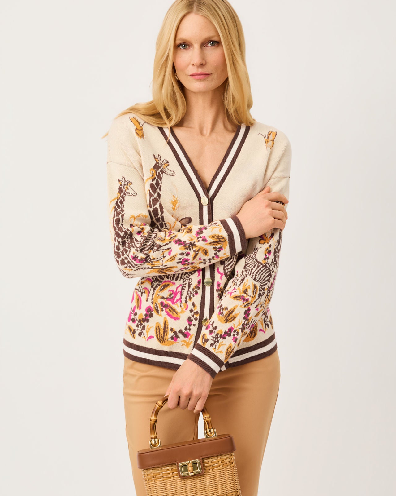 Maralisa Cardigan In Sketching On Safari Jacquard