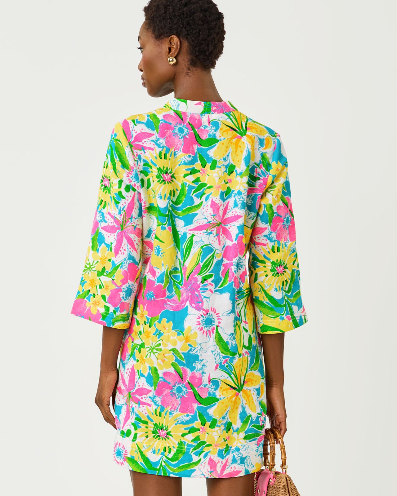 Annadetta Linen Tunic Dress In Lovely Lilly