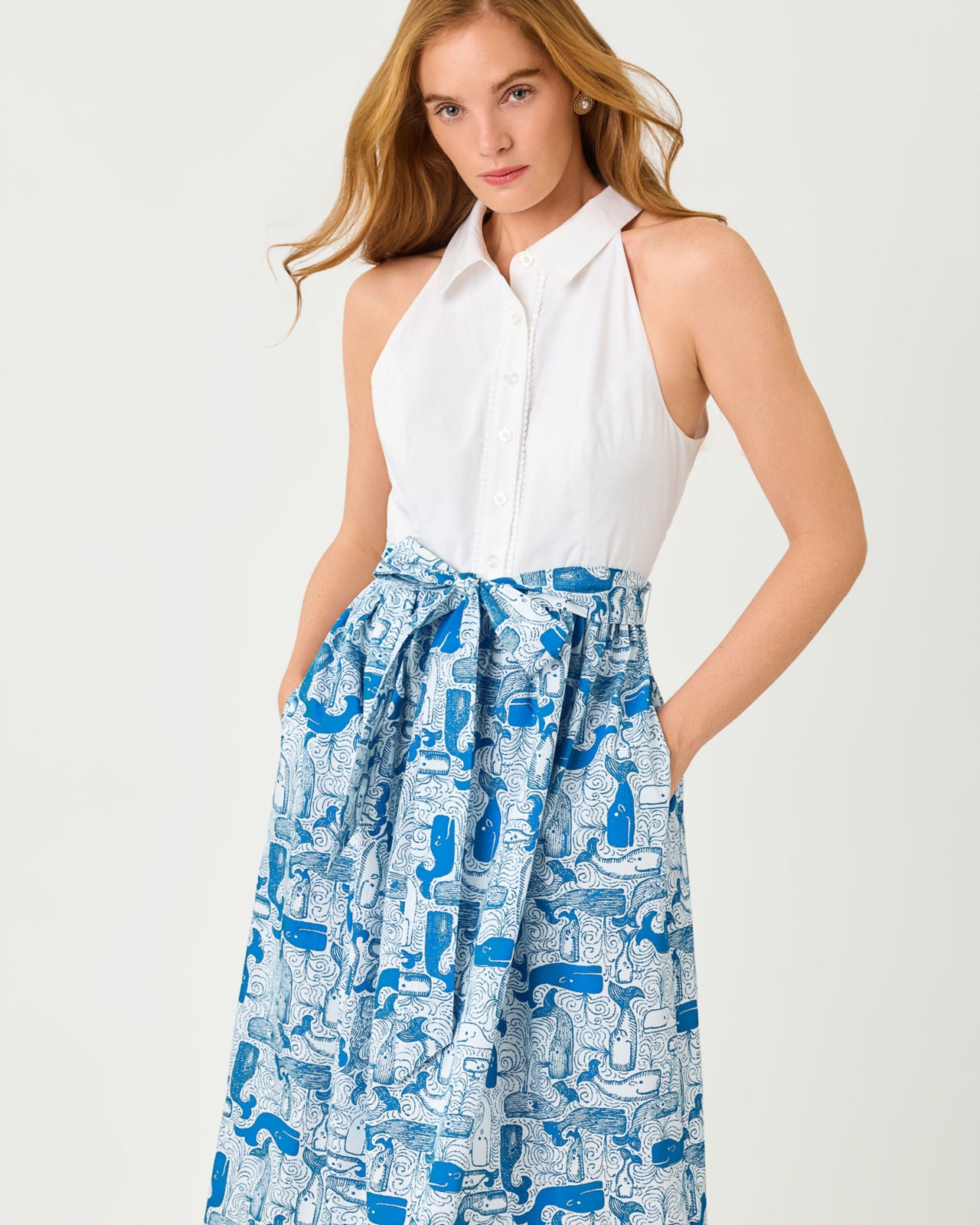 Mauritzia Midi Shirtdress In Thar She Blows