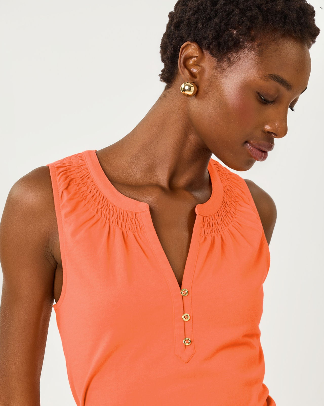 Essie Knit Top In Sunset Orange
