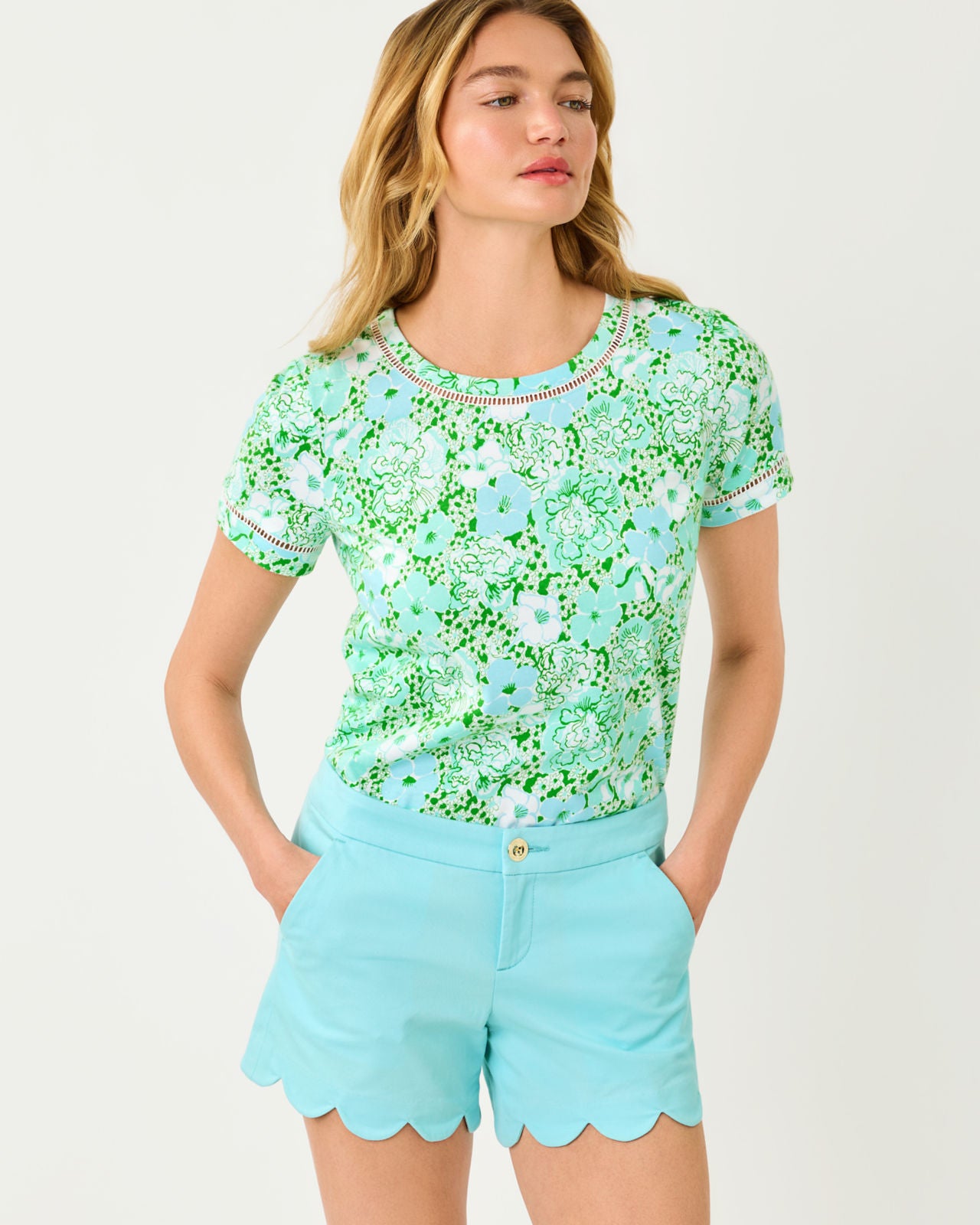 Clairmont Ladder Lace Knit Top In Burst Of Joy