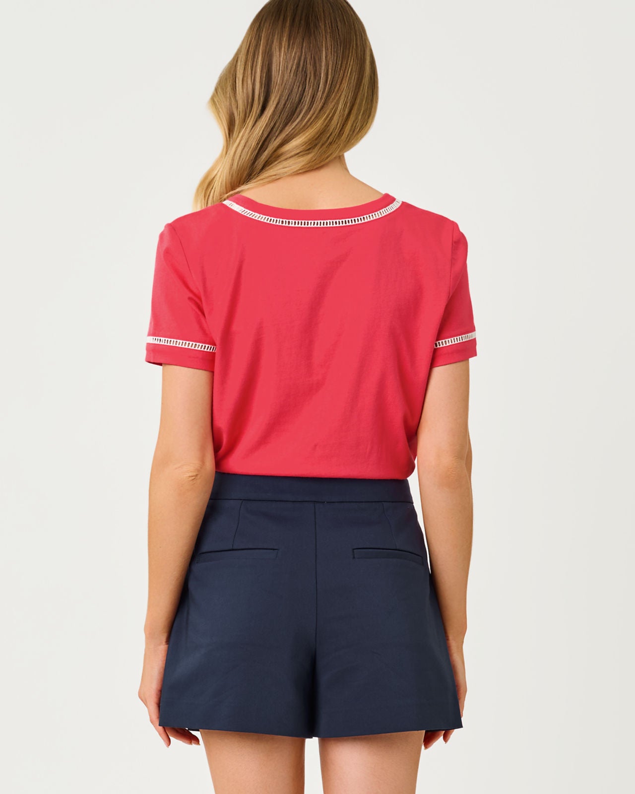 Clairmont Ladder Lace Knit Top In Paradise Punch