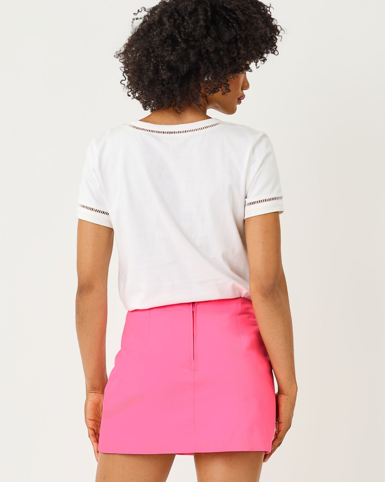 Clairmont Ladder Lace Knit Top In Resort White