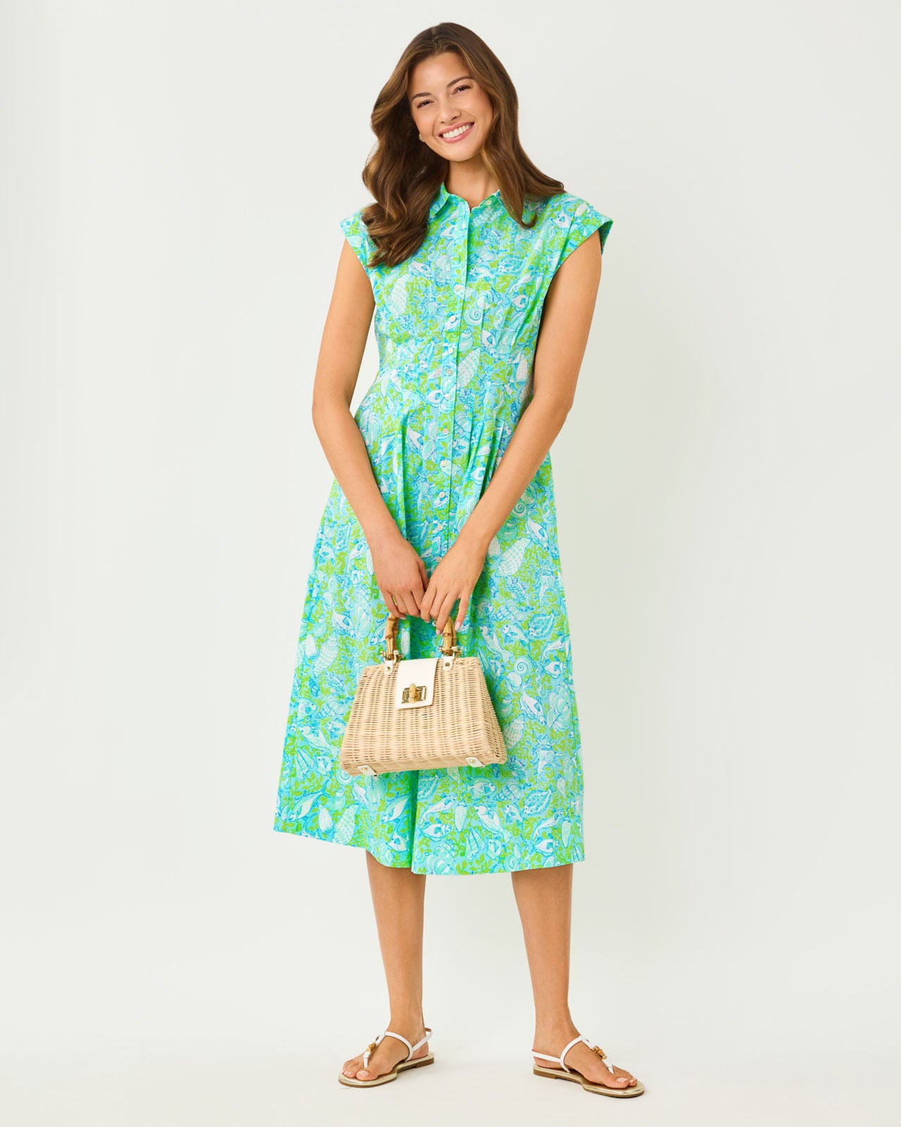 Tonya Midi Shirtdress In Throw Me A Line