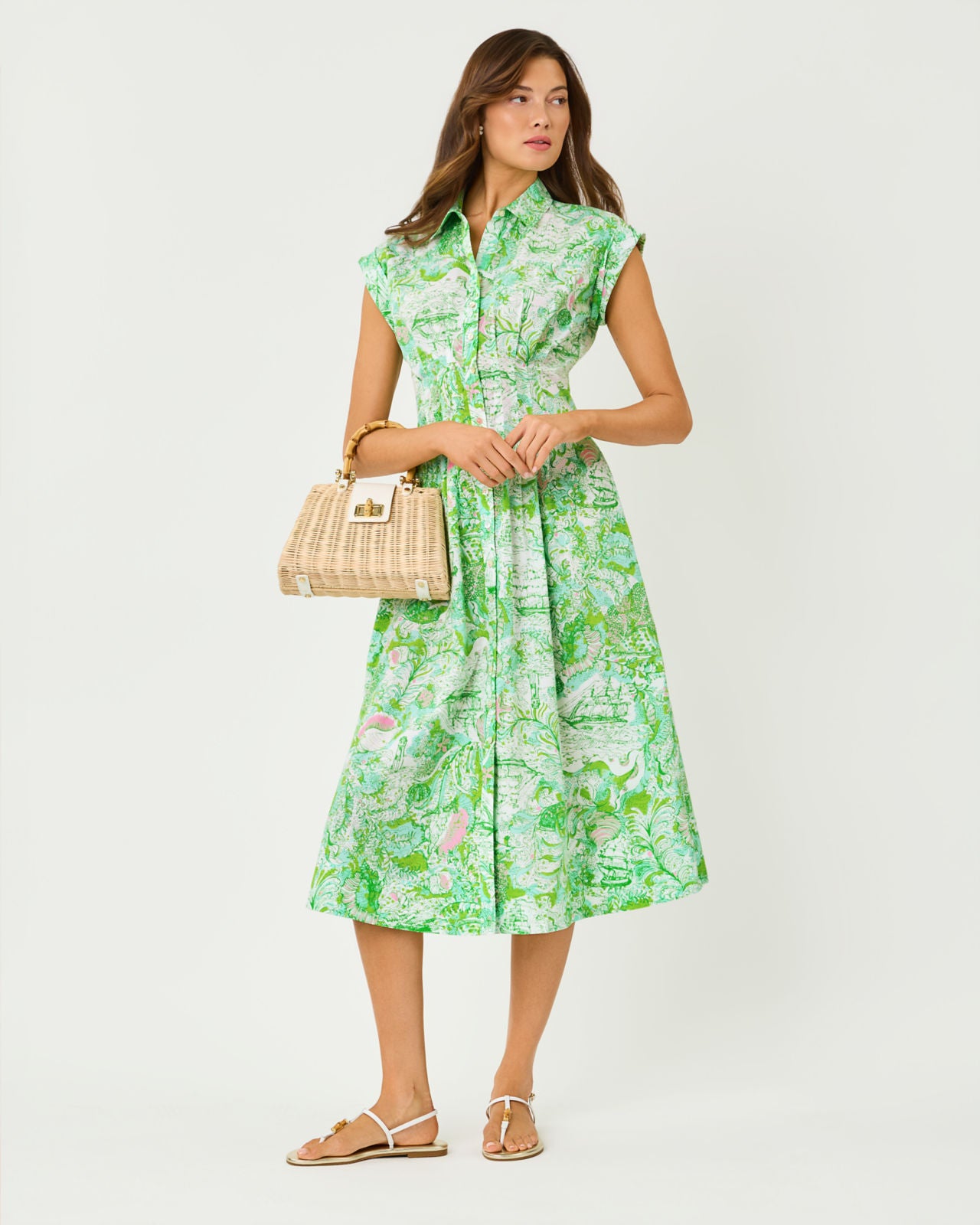 Tonya Midi Shirtdress In Ship To Shore