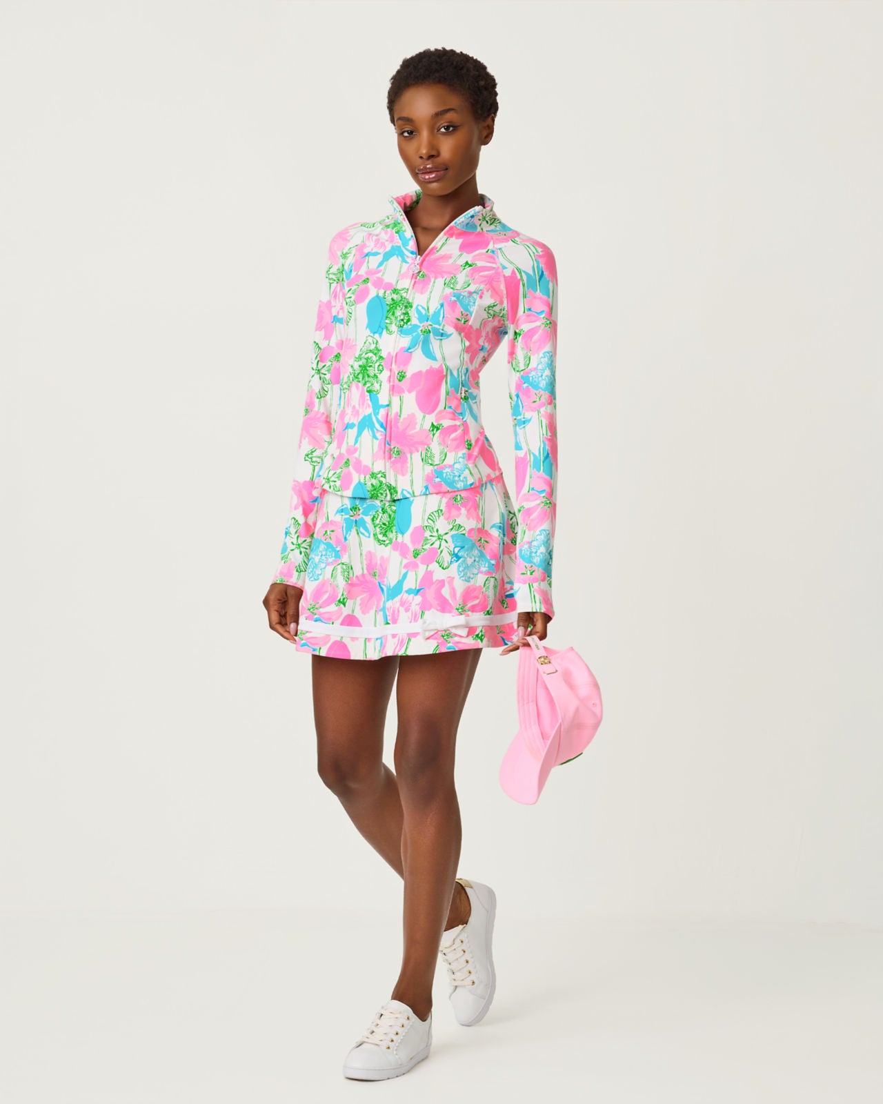 Barbados Zip Up Jacket UPF 50+ In Resort White Viney Liney