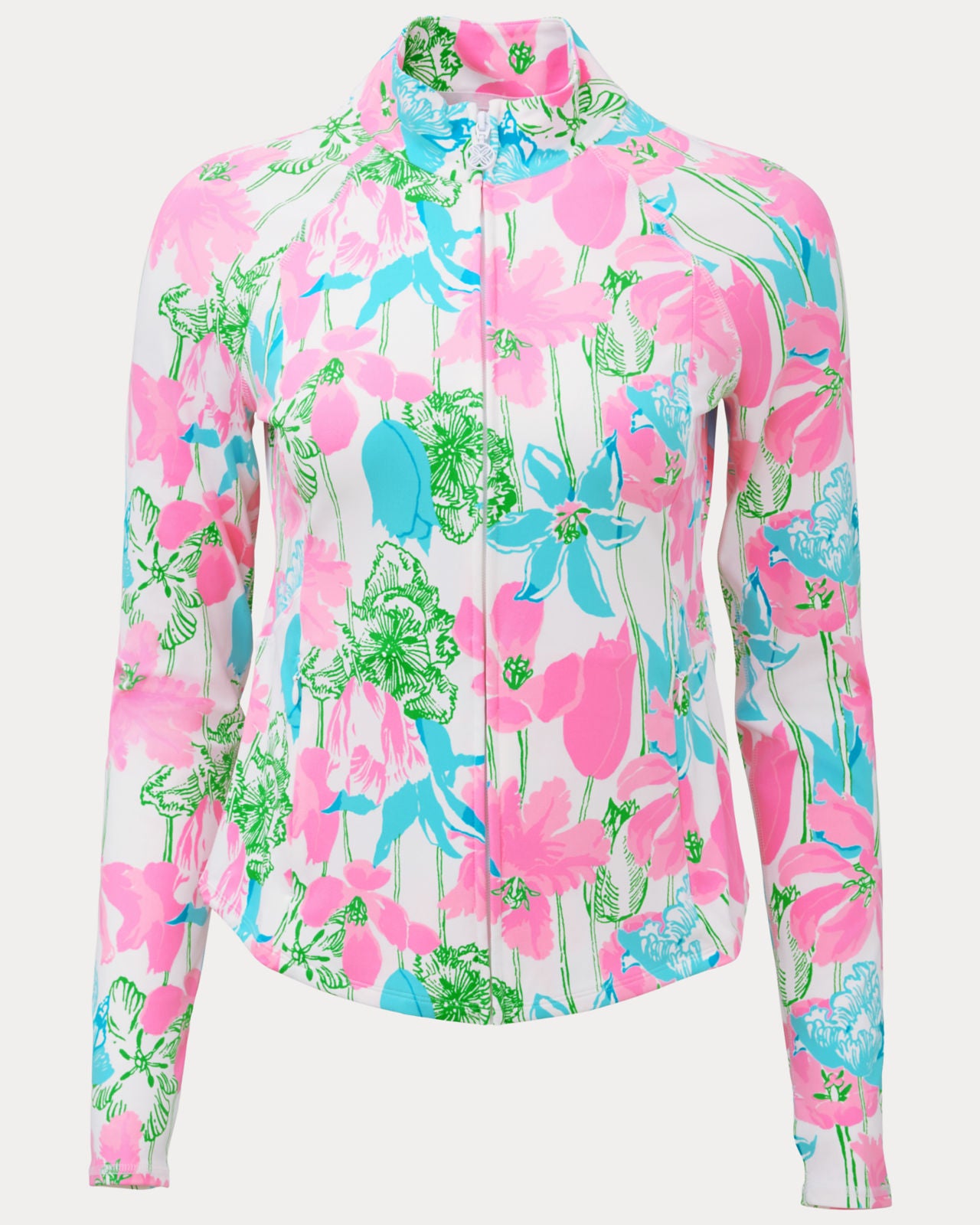 Barbados Zip Up Jacket UPF 50+ In Resort White Viney Liney