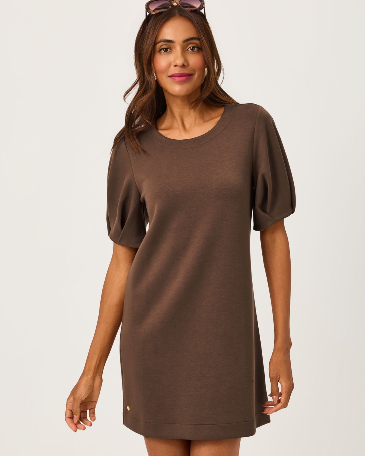 Semana Bubble Sleeve Dres In Coco Beach