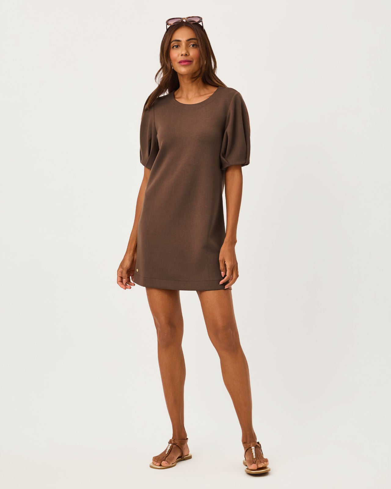 Semana Bubble Sleeve Dres In Coco Beach
