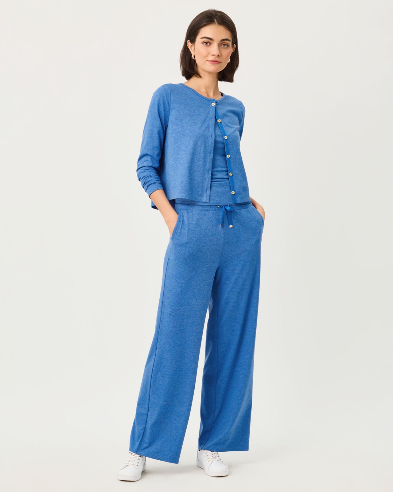Kai Cardigan UPF 50+ In Heathered Merriweather Blue