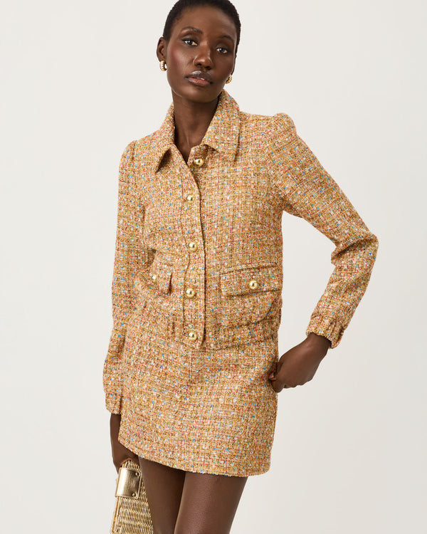 Gwynnie Boucle Jacket In Golden Age Eyelash Boucle