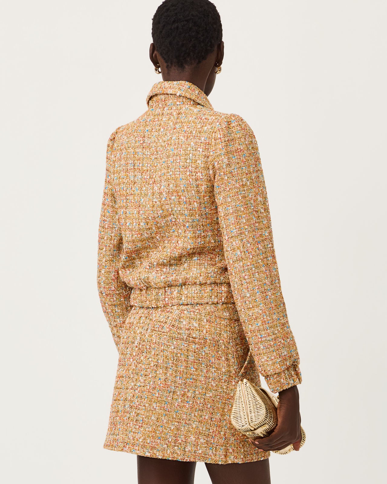Gwynnie Boucle Jacket In Golden Age Eyelash Boucle