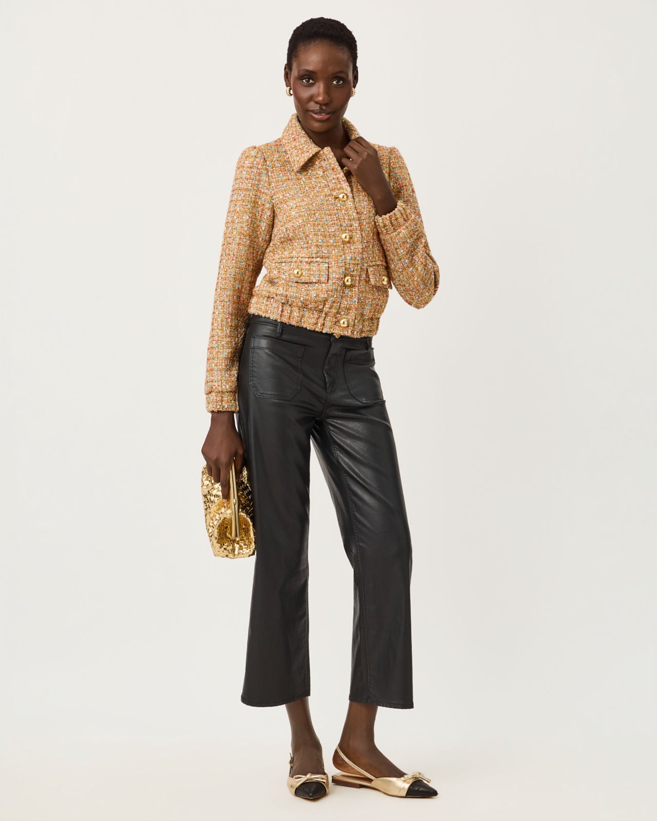 Gwynnie Boucle Jacket In Golden Age Eyelash Boucle