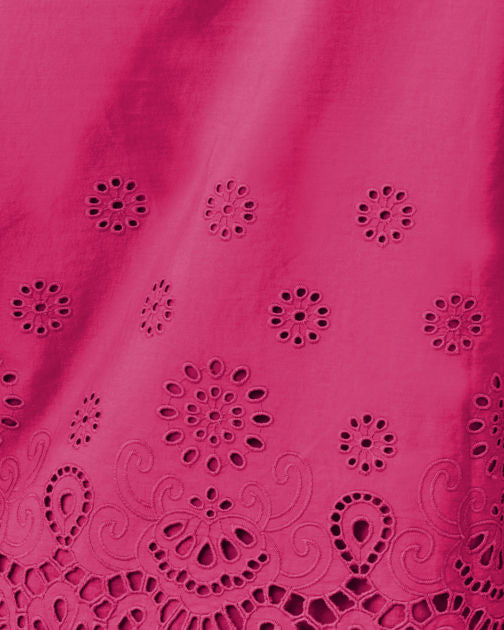 Mialeigh Top In Berry Bouquet Scalloped Eyelet