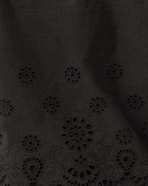 Mialeigh Top Noir Scalloped Eyelet