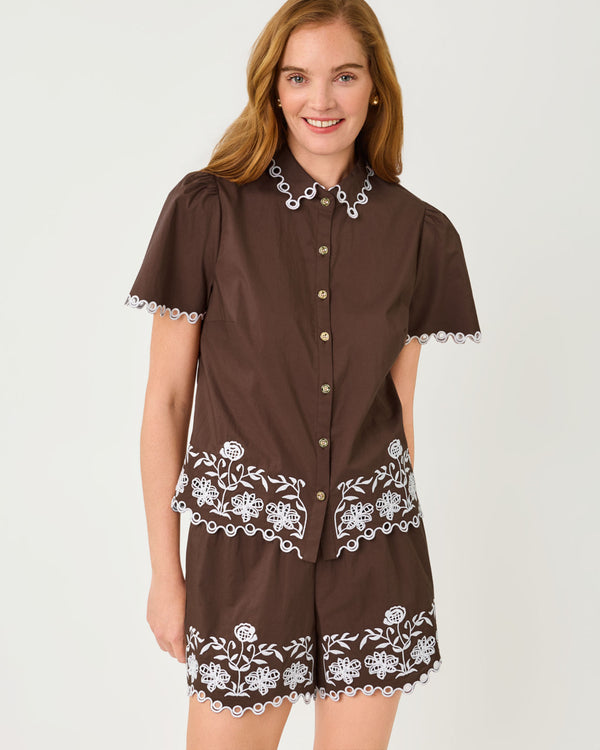 Rikki Short Sleeve Top In Marni
