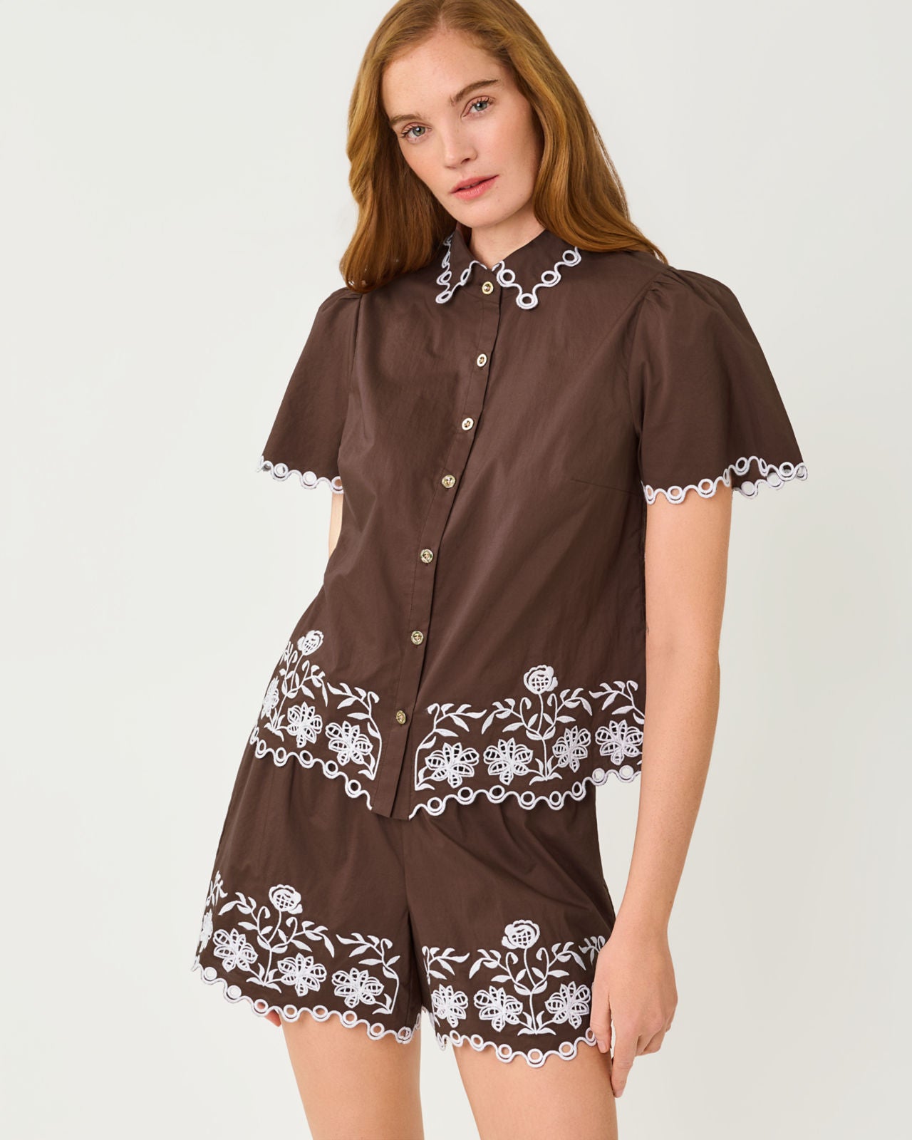 Rikki Short Sleeve Top In Marni