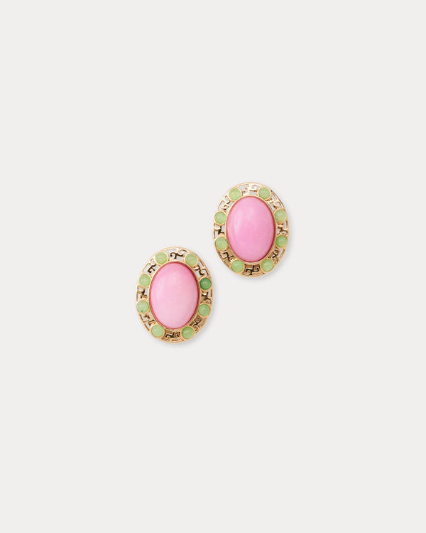 Via Palm Earrings In Oleander Pink