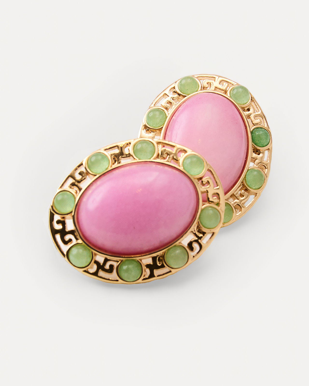Via Palm Earrings In Oleander Pink