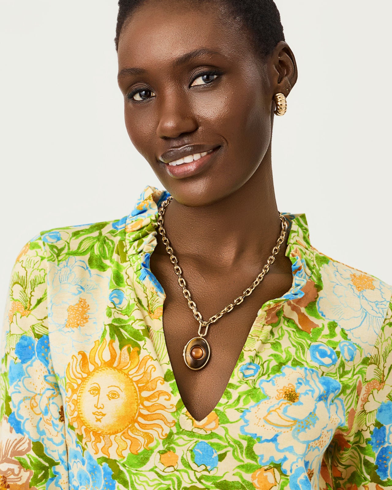 Camouflage Catwalk Necklace In Coco Beach