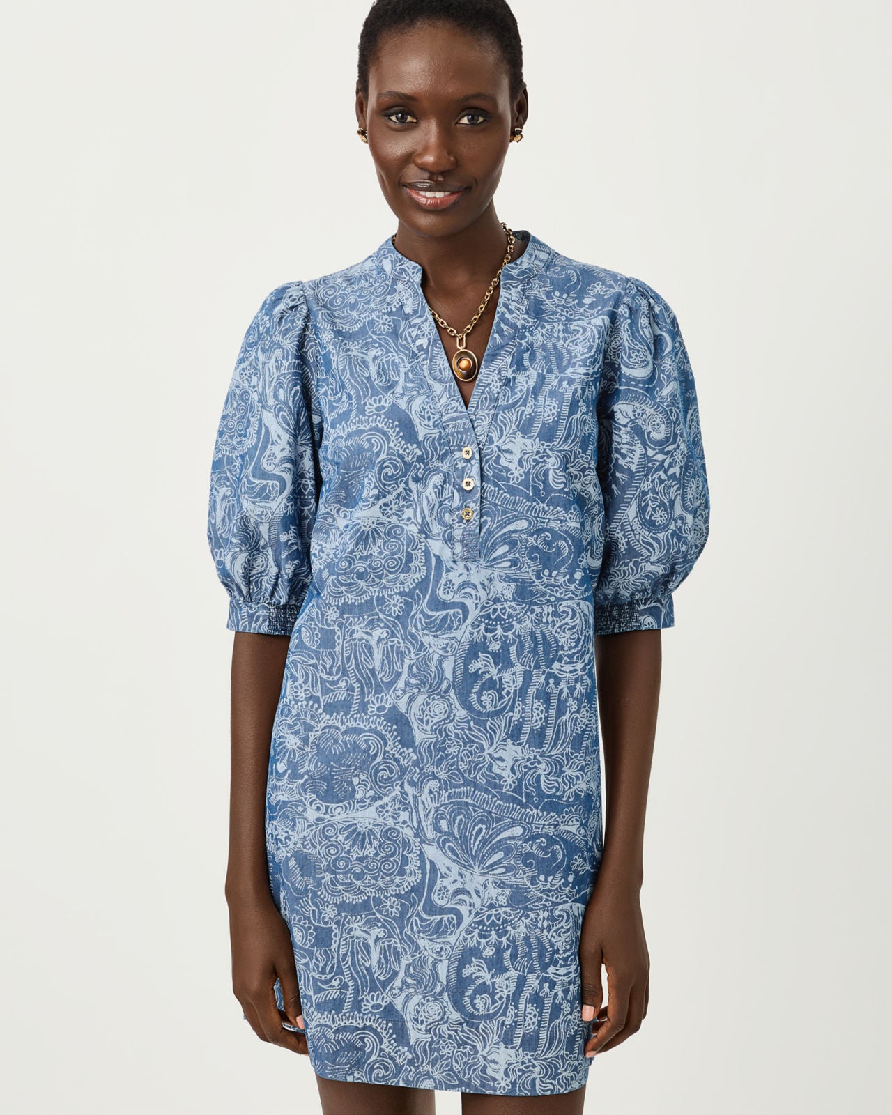 Mialeigh Elbow Sleeve Dress In Paisley Parade