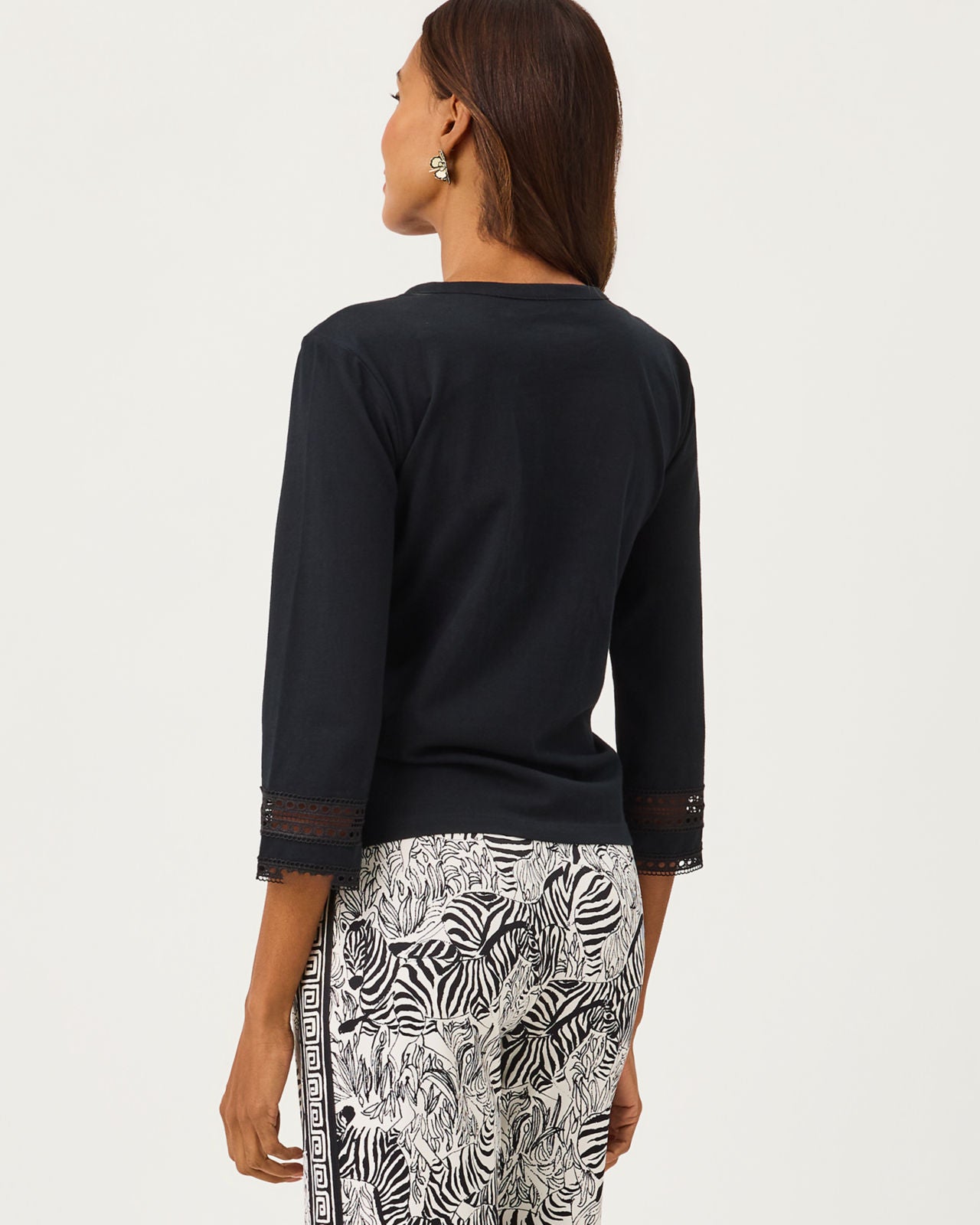 Clairmont 3/4 Sleeved Tee In Noir