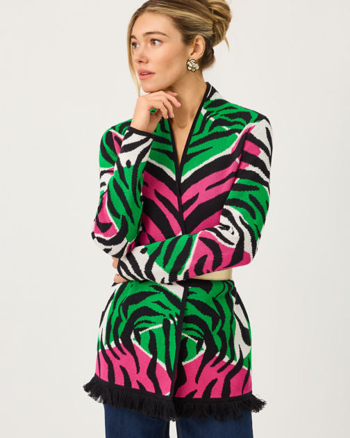 Noble Jacquard Cardigan In Big Irv