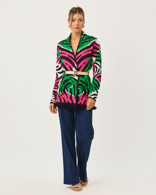 Noble Jacquard Cardigan In Big Irv