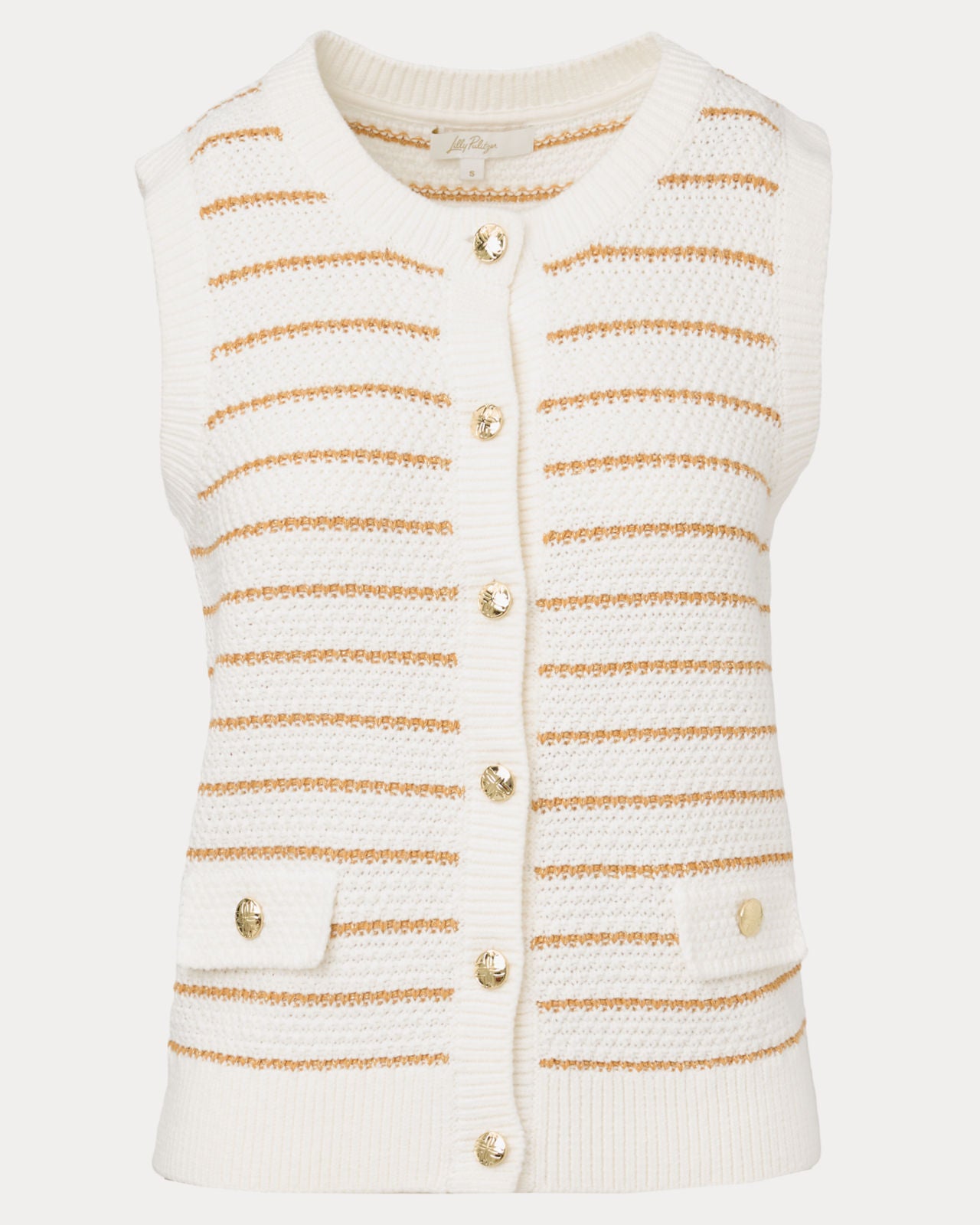 Shayna Sweater Vest In Palm Tree Stripe