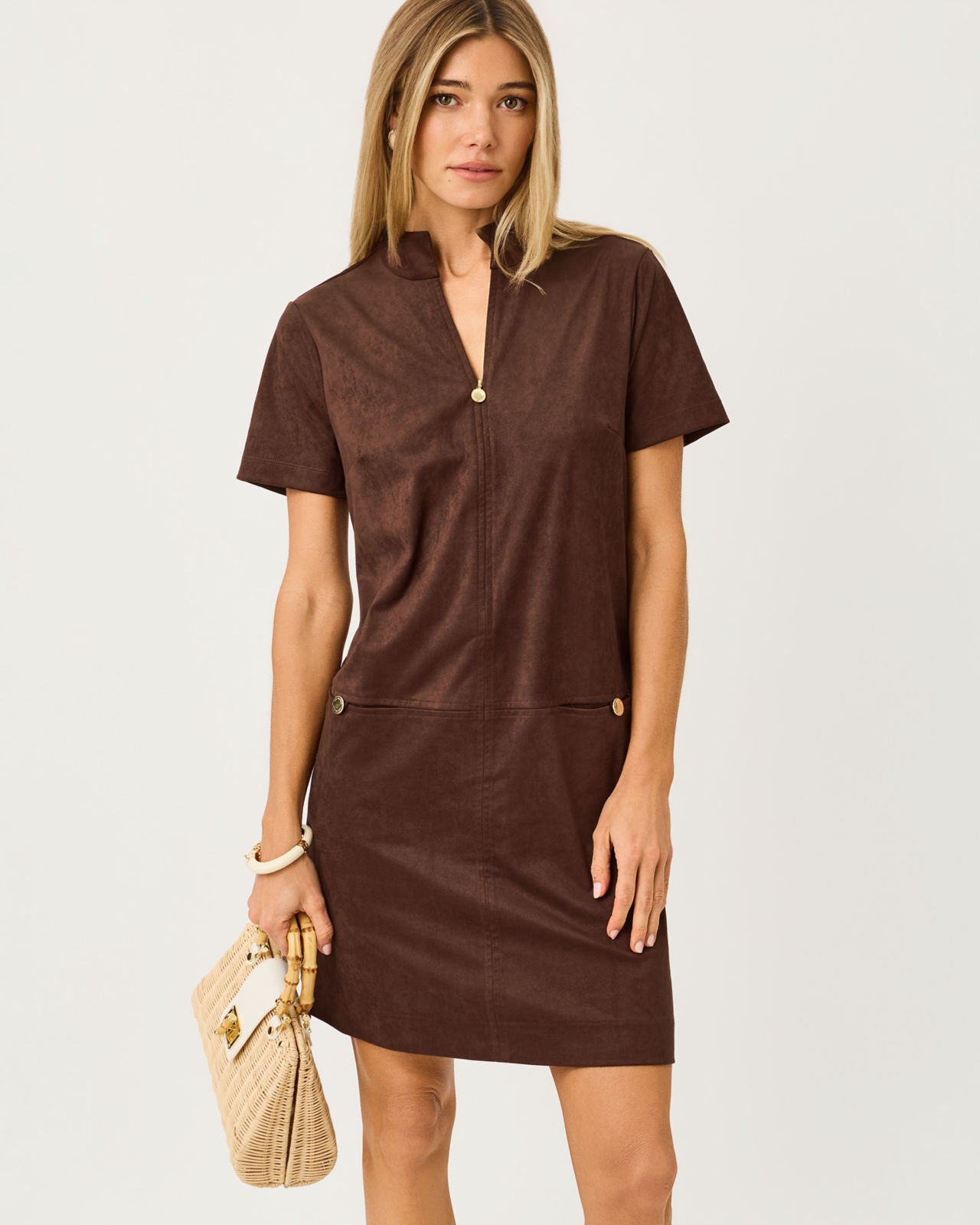 Short Sleeve Rosee Dress In Coco Beach