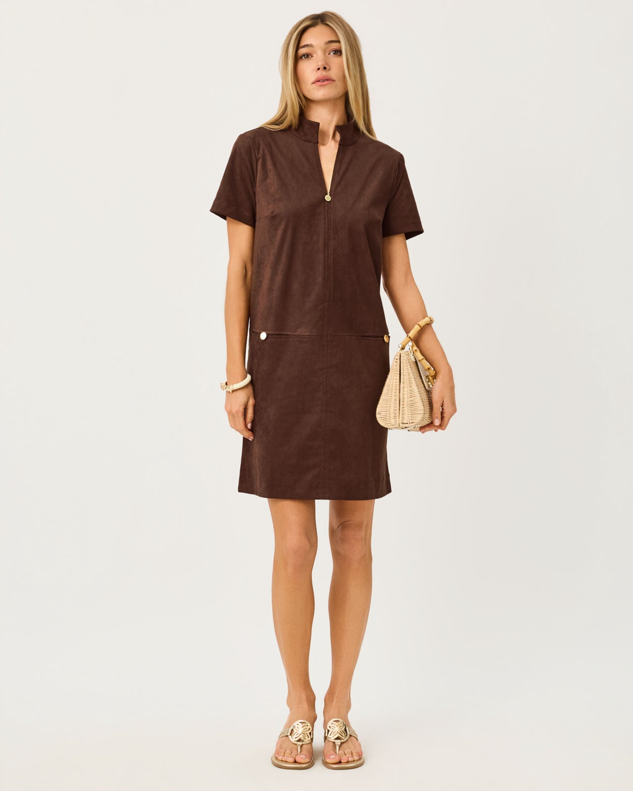 Short Sleeve Rosee Dress In Coco Beach