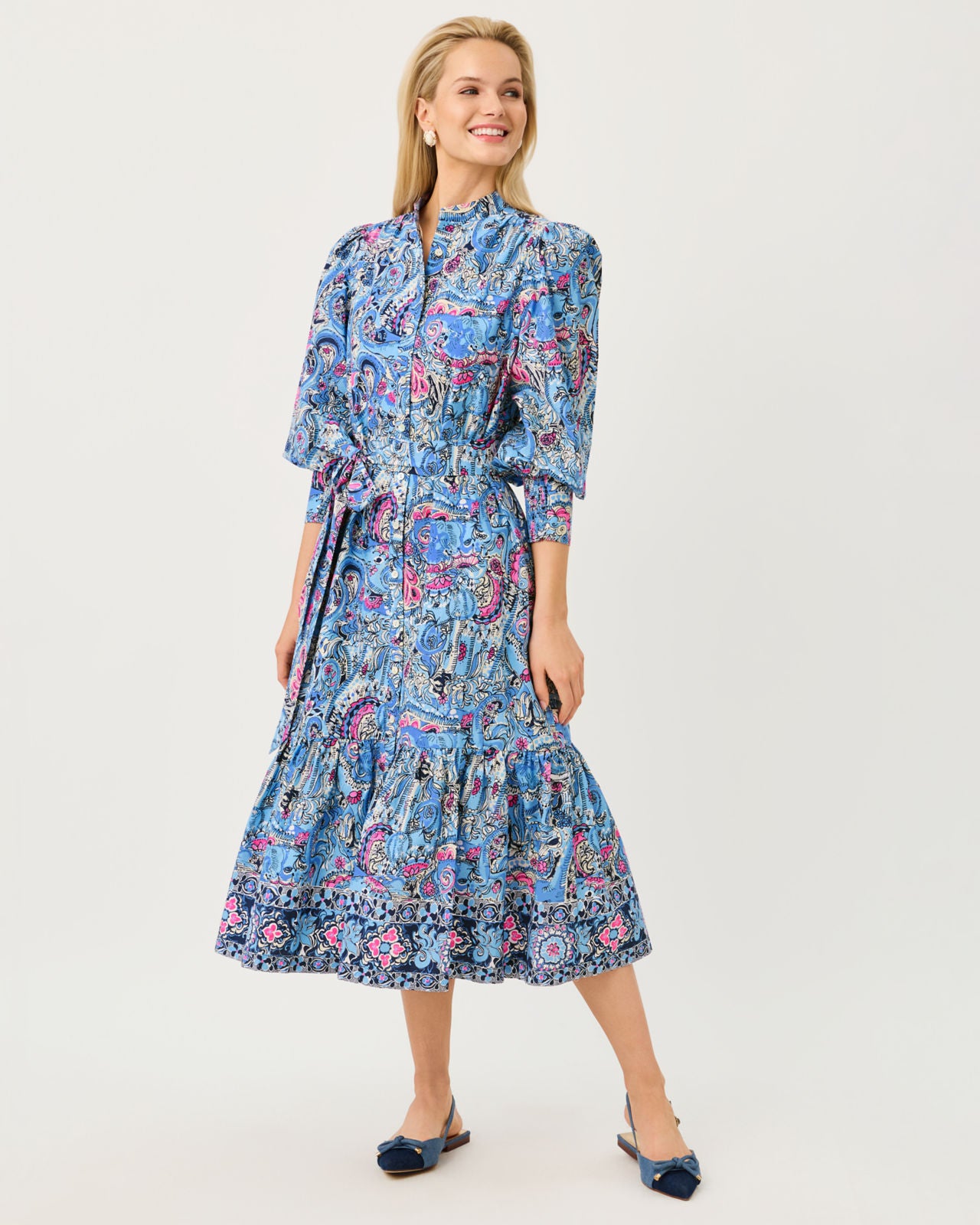 Drena Midi Dress In Paisley Parade