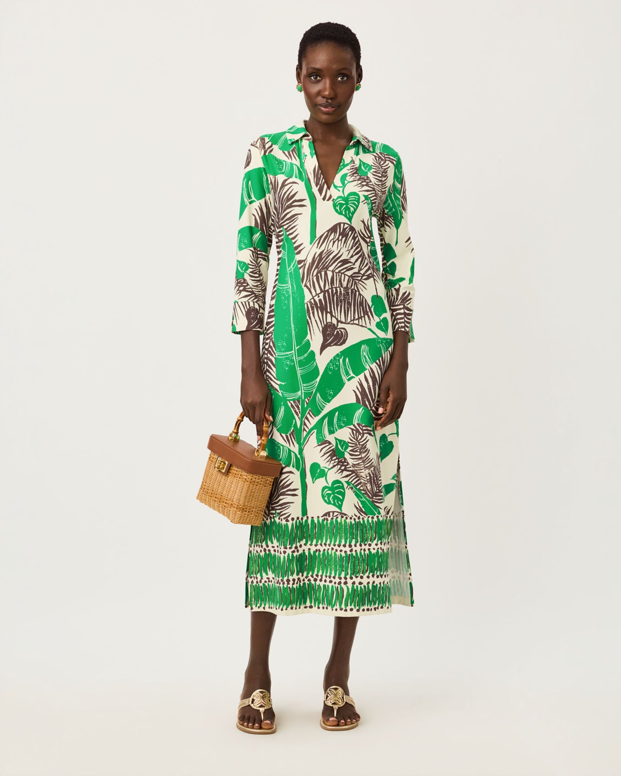 Mandi UPF 50+ Midi Dress In Hide And Leaf