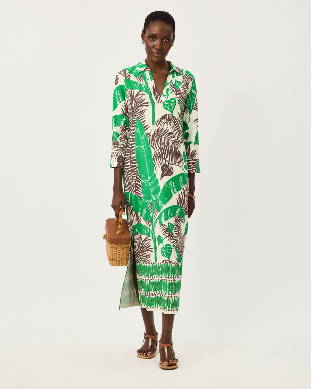 Mandi UPF 50+ Midi Dress In Hide And Leaf