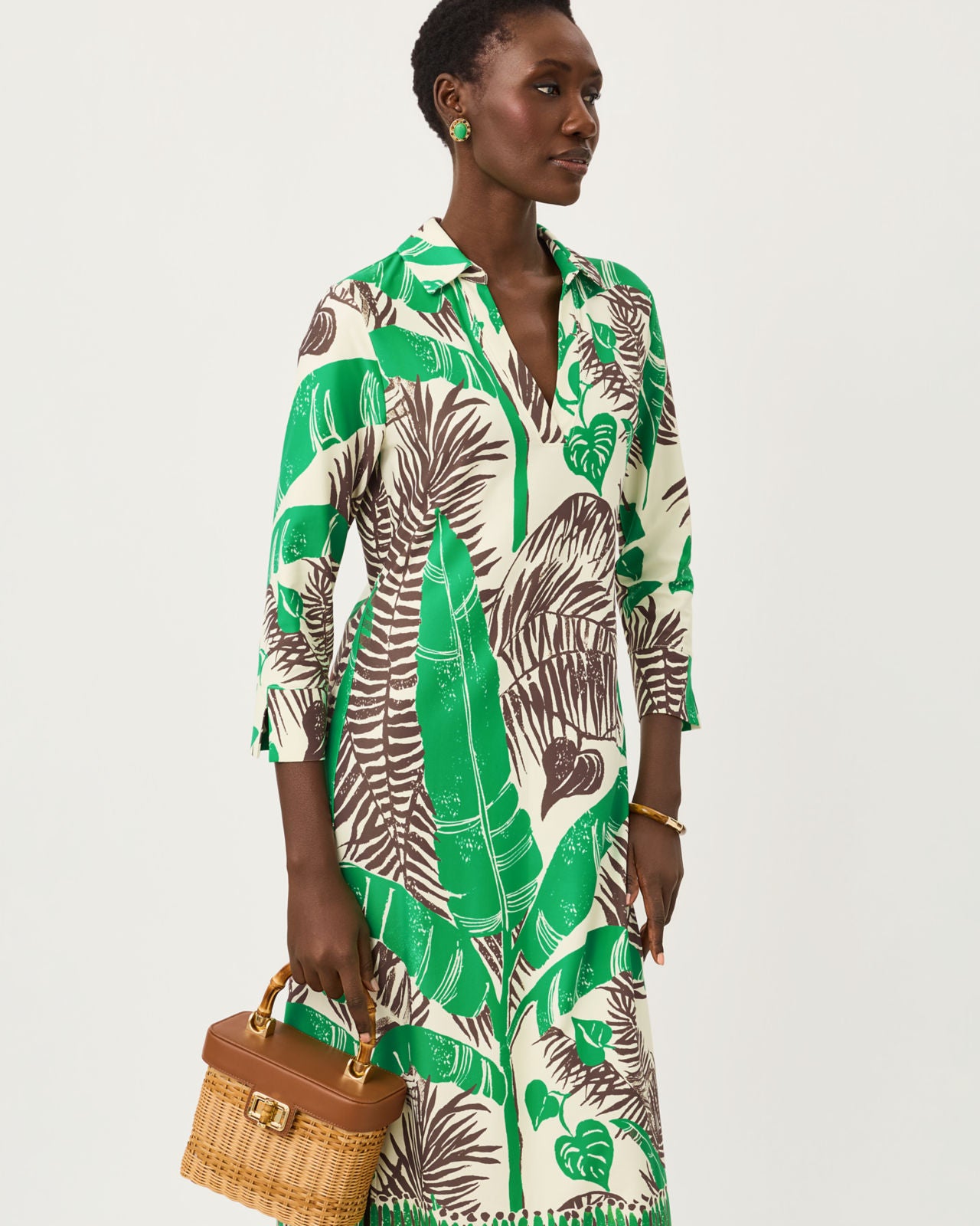Mandi UPF 50+ Midi Dress In Hide And Leaf