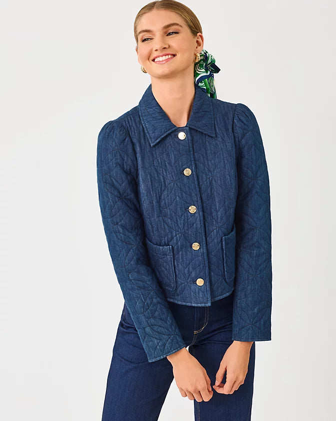 Peyser Quilted Jacket in Dark Wash