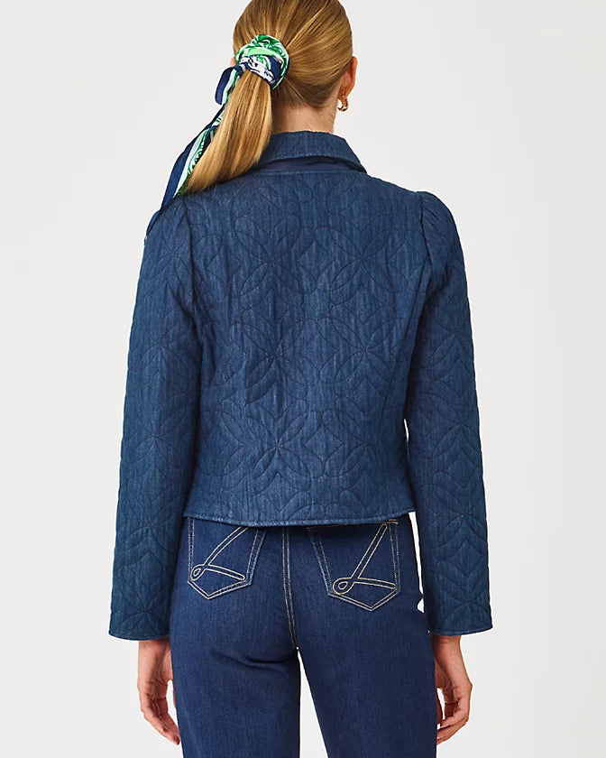 Peyser Quilted Jacket in Dark Wash