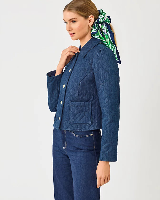 Peyser Quilted Jacket in Dark Wash